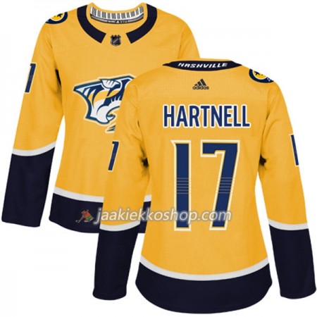 Nainen NHL Nashville Predators Pelipaita Scott Hartnell 17 Adidas 2017-2018 Kulta Authentic